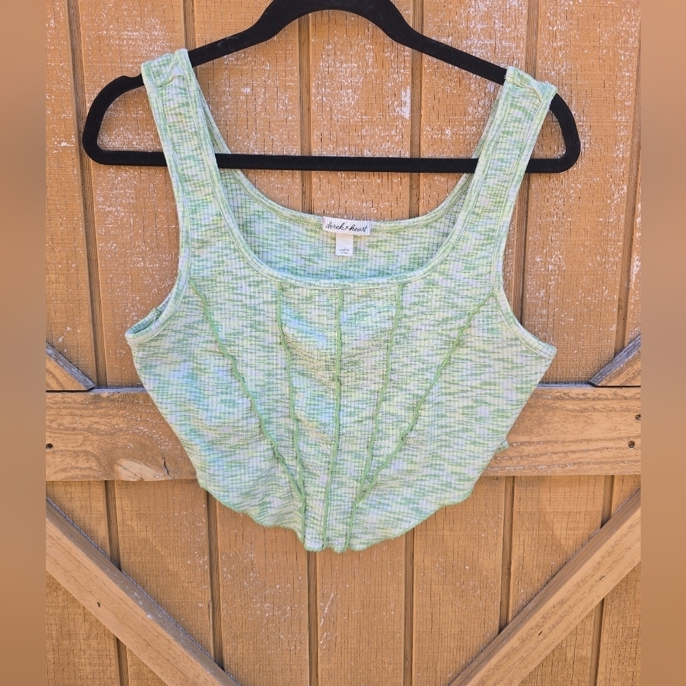 Green Textured Women Top